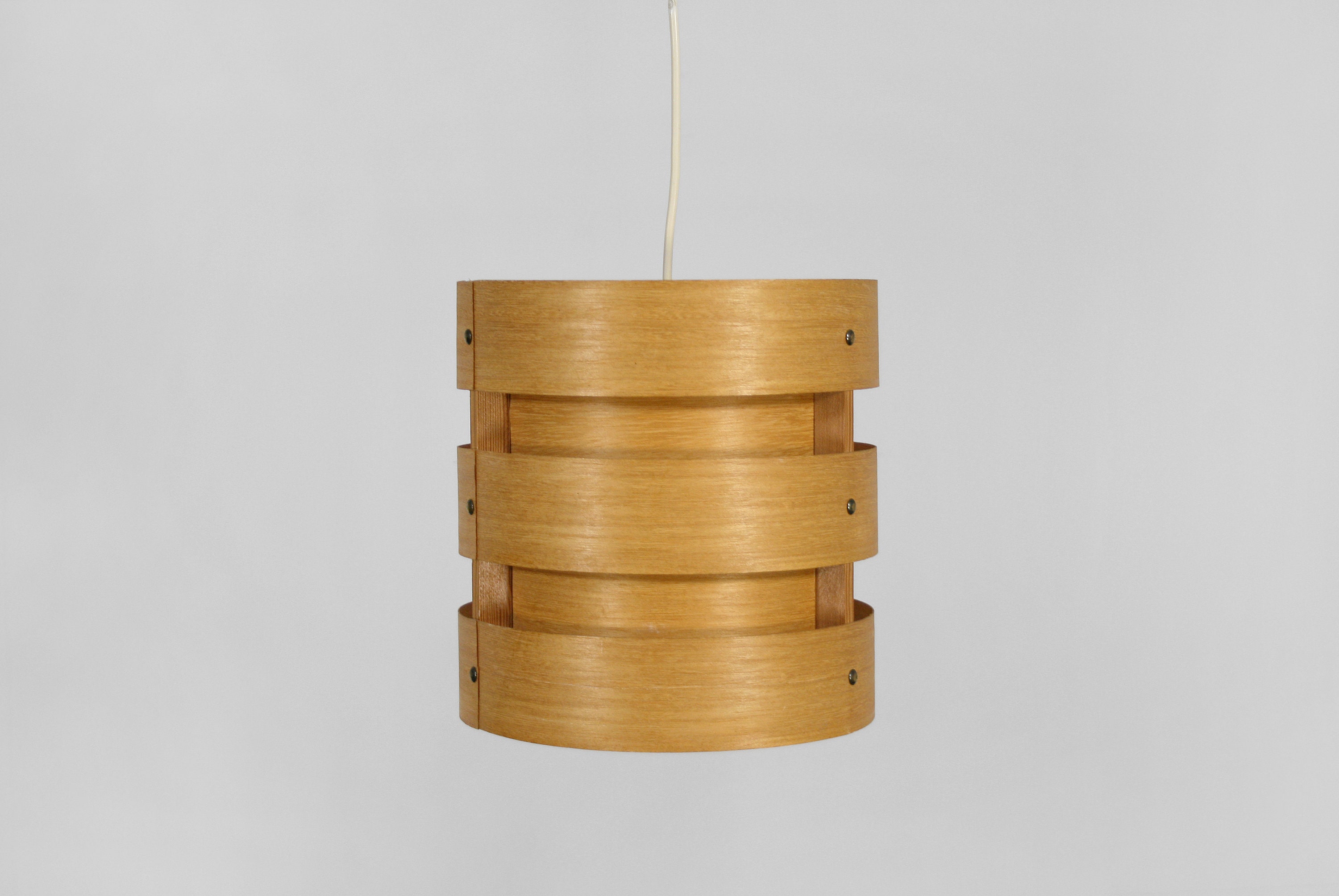 Vintage Pendant Lamp Pine Veneer Strips Hans-agne Jakobsson