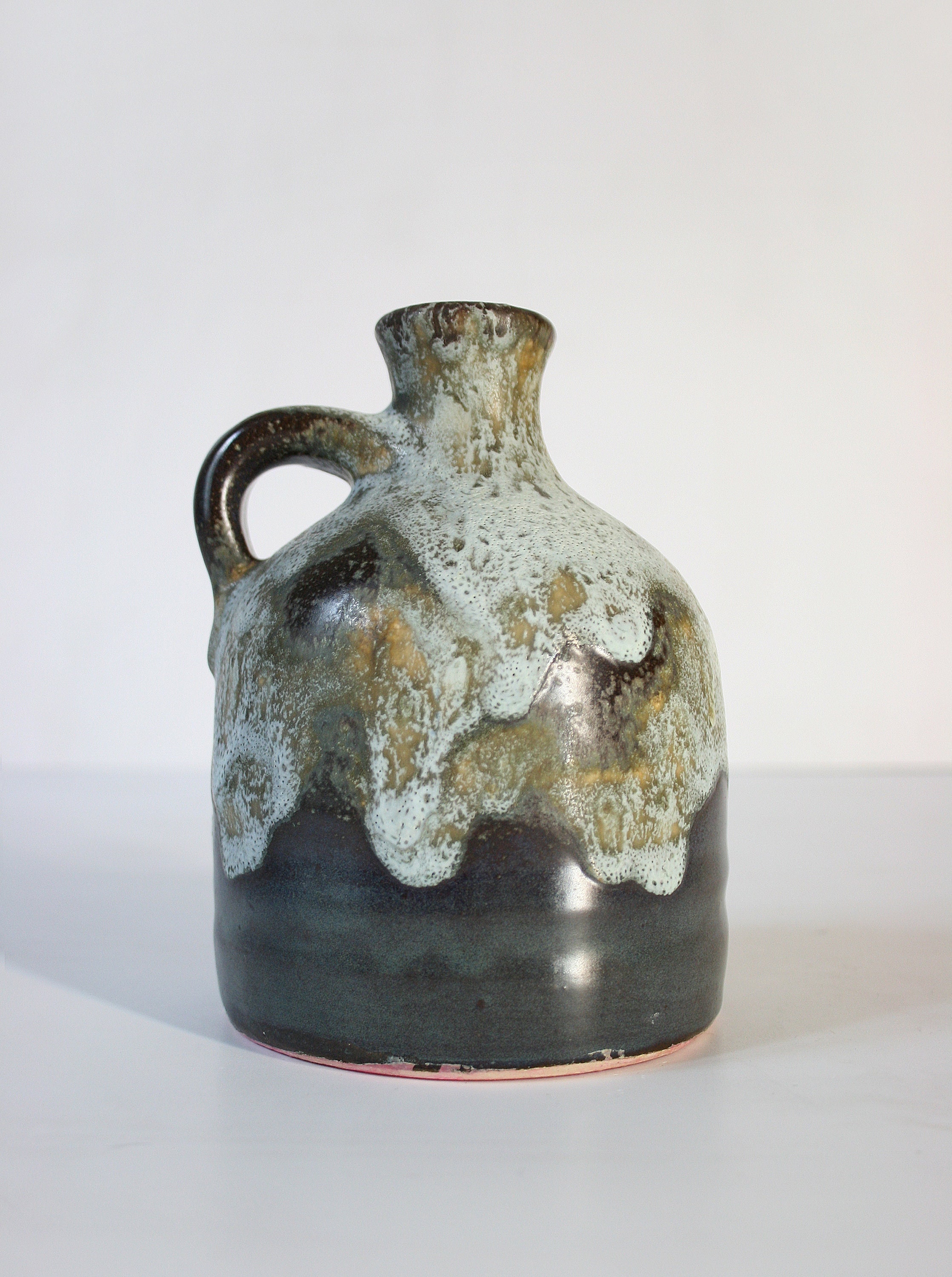Vintage Walter Gerhards Sea Foam Mint Fat Lava Ceramic Pitcher Vase Dripping Melting Retro Mid Century Modern West German Pottery Folk Art