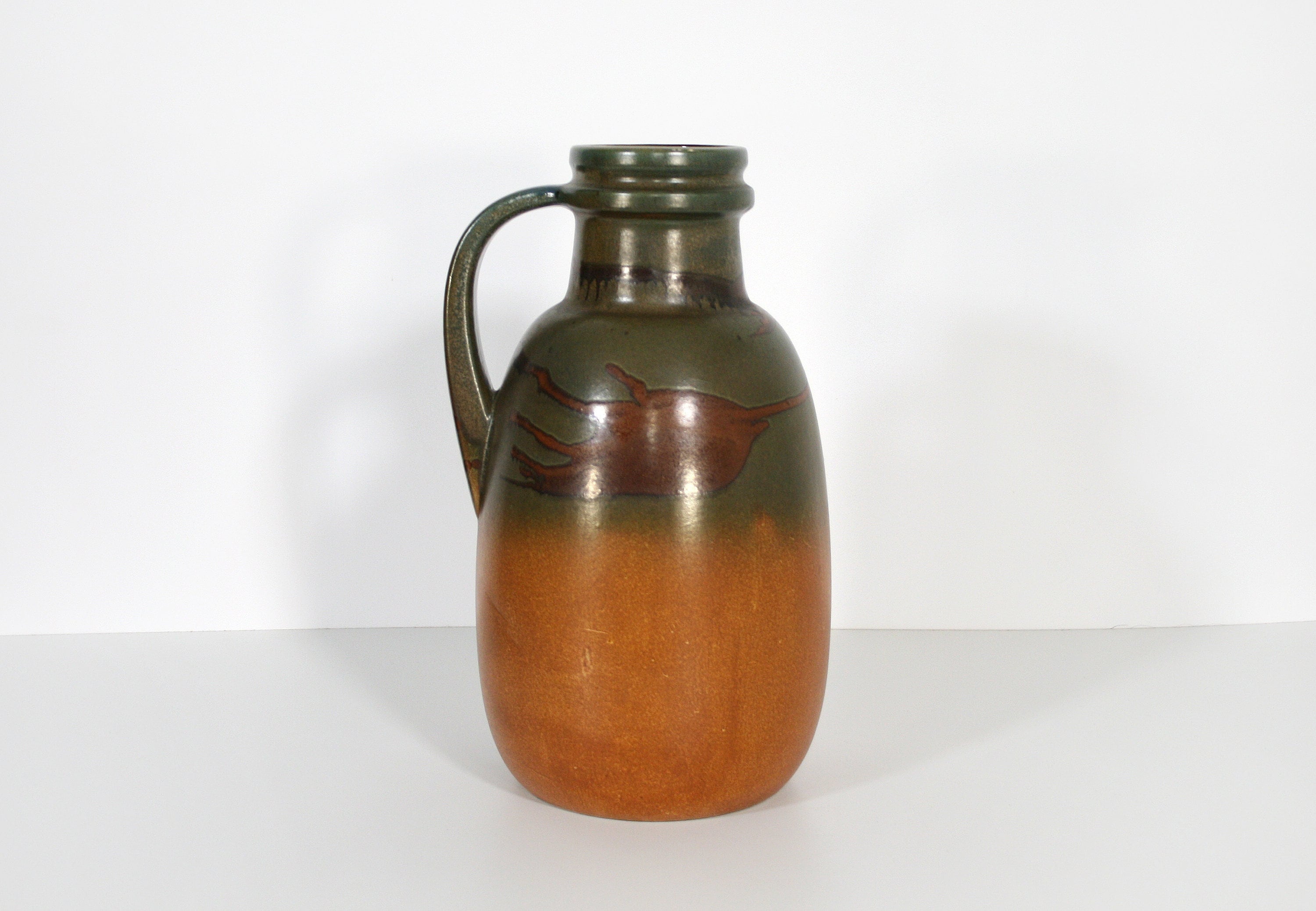 背の高いヴィンテージ Scheurich Keramik 絵画のようなファット ラバ