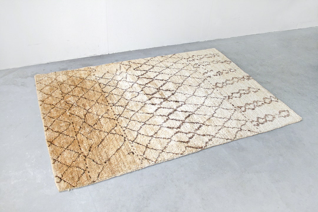 Vintage Goodweave Certified Handmade Indian Rhombus Woven Jute Area Rug