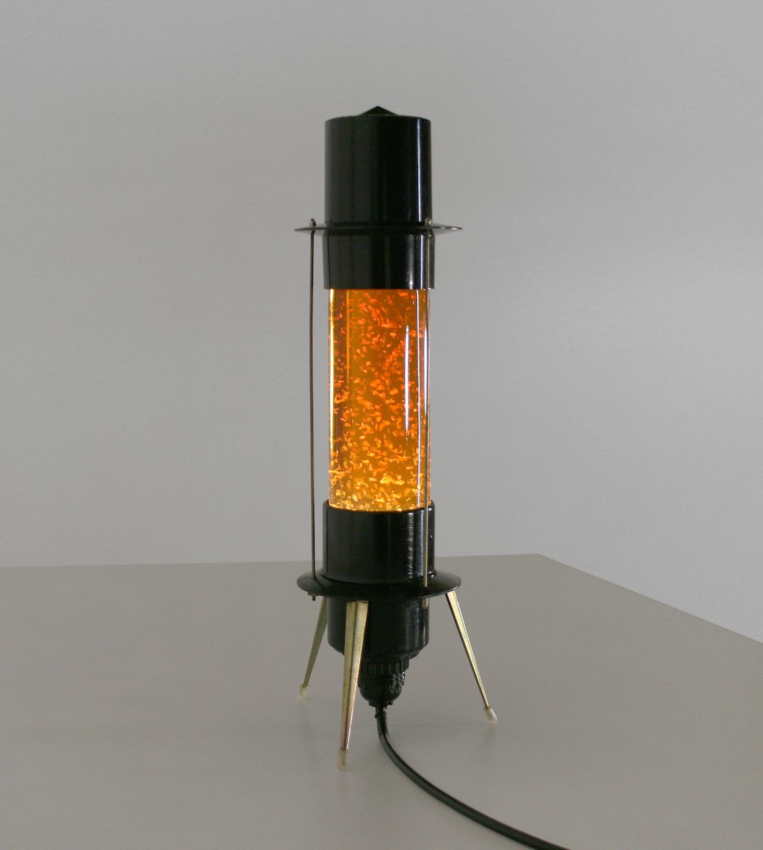 Vintage Soviet Union Glitter Lava Lamp USSR Industrial Rocket UFO
