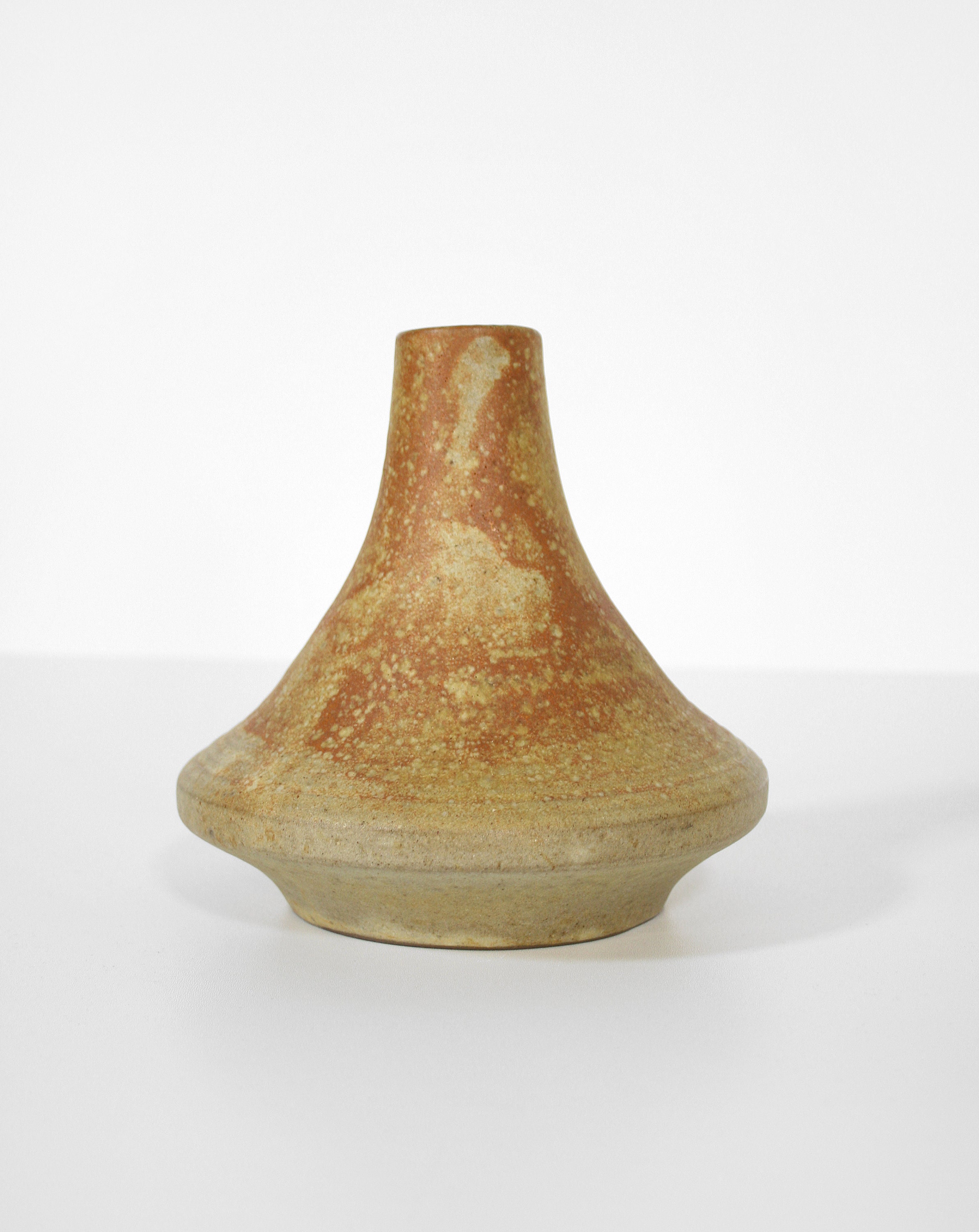 Vintage Hartwig Heyne Keramik Vase rostig beige braun Fat Lava Keramik Vase tropfend westdeutsches Keramik Studio Art Retro Mid Century Modern Modernist WGP