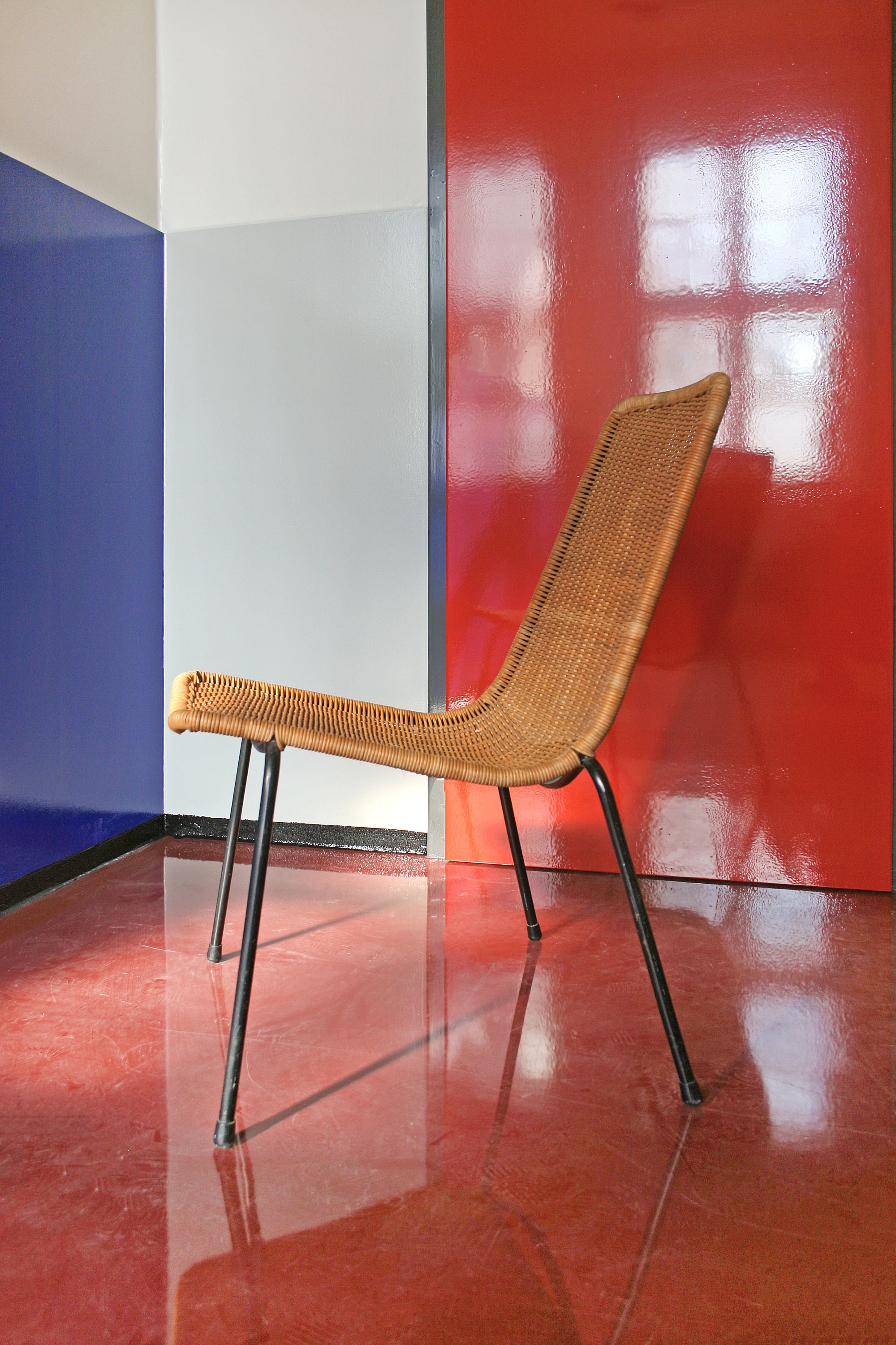 Vintage Woven Basket Lounge Chair by Gian Franco Legler for