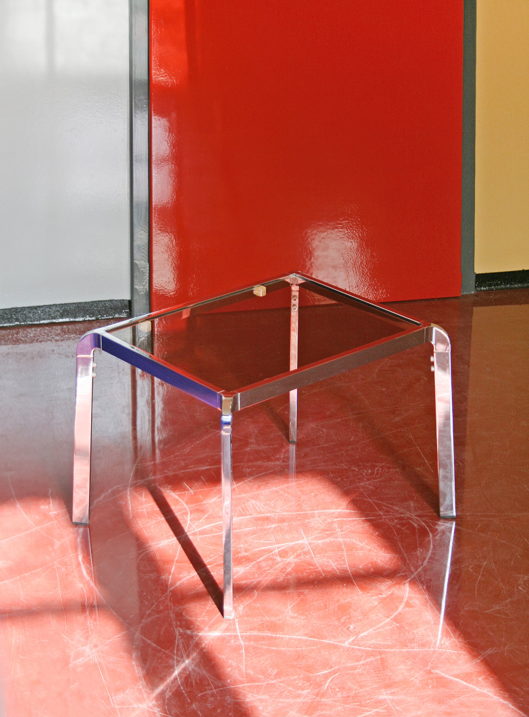 80’s-90’s ポストモダン ガラスセンターテーブル 80s ヴィンテージ ガラス テーブル ポストモダン スタイリッシュ