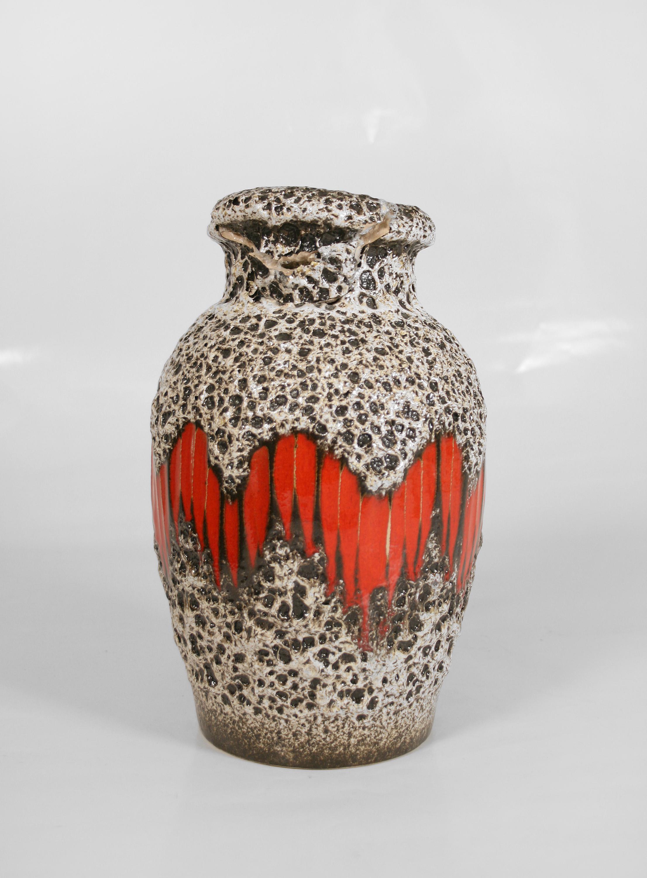 Large Vintage Scheurich Lora Fat Lava Ceramic Vase Retro West