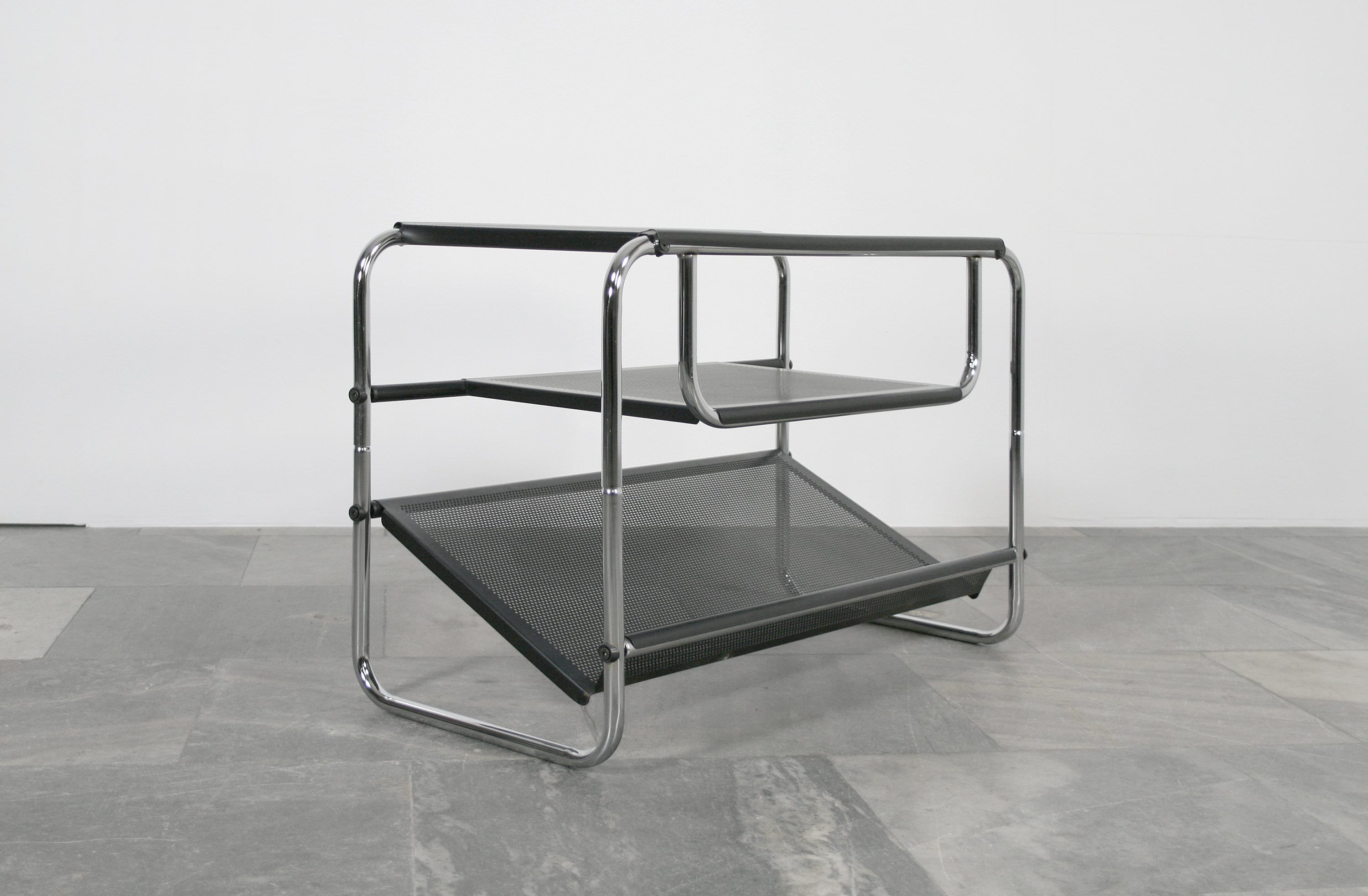 Vintage Habitat Black Perforated Steel Sheet Media Console Side