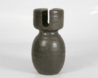 Vintage Jaap Ravelli Brutalist Studio Art vase en céramique texturé brun vase sculptural rétro moderniste art de la poterie hollandaise moderne du milieu du siècle