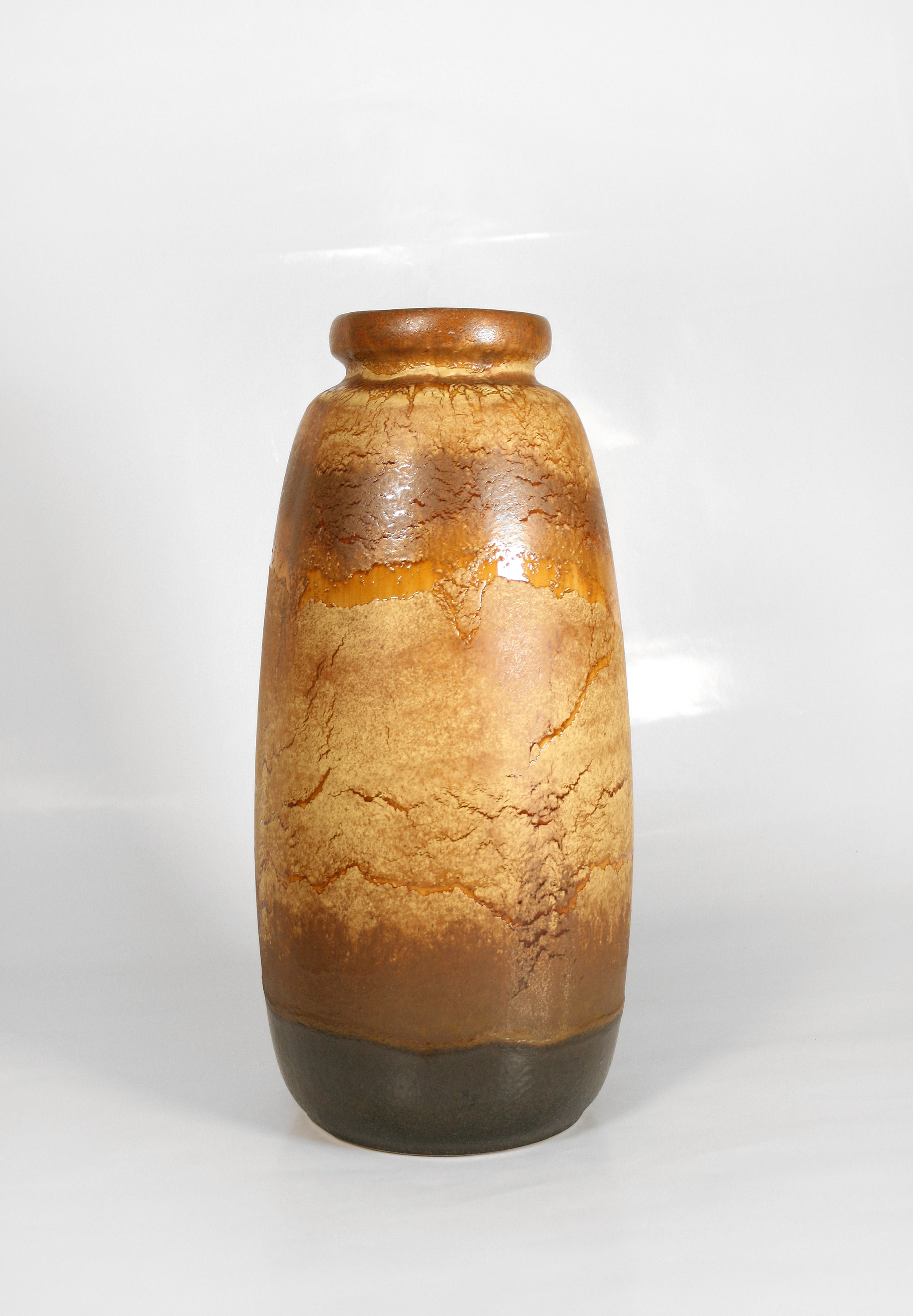 Large Vintage Scheurich Keramik Haro Beige Brown Textured