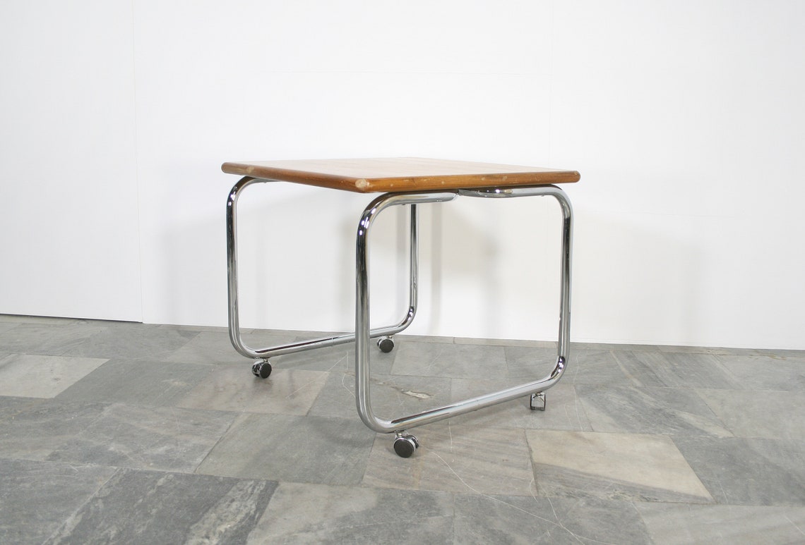 Vintage Mid Century Modern Italian Wooden Desk on Wheels - Etsy