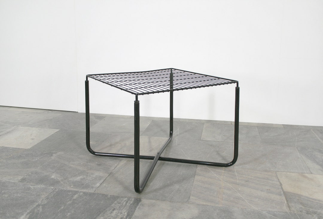 Vintage Niels Gammelgaard Ikea Black Square Wire Postmodern Jarpen
