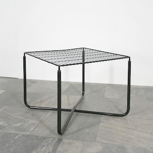 Vintage Niels Gammelgaard Ikea Black Square Wire Postmodern Jarpen Coffee Table Terrace Garden Retro Side End Nightstand Patio Tubular Sofa
