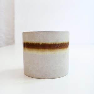 Vintage Marei Keramik Striped Fat Lava Ceramic Cylindrical Planter Retro West German Pottery Art Modernist Minimalist Mid Century Modern WGP image 2