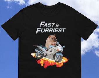 Fast & Furriest - Parody Funny Hamster Motorcycle Off Brand Knock Off Car Racing Movies T-Shirt Gift Idea Bad Shirts Vroom Vroom Racecars