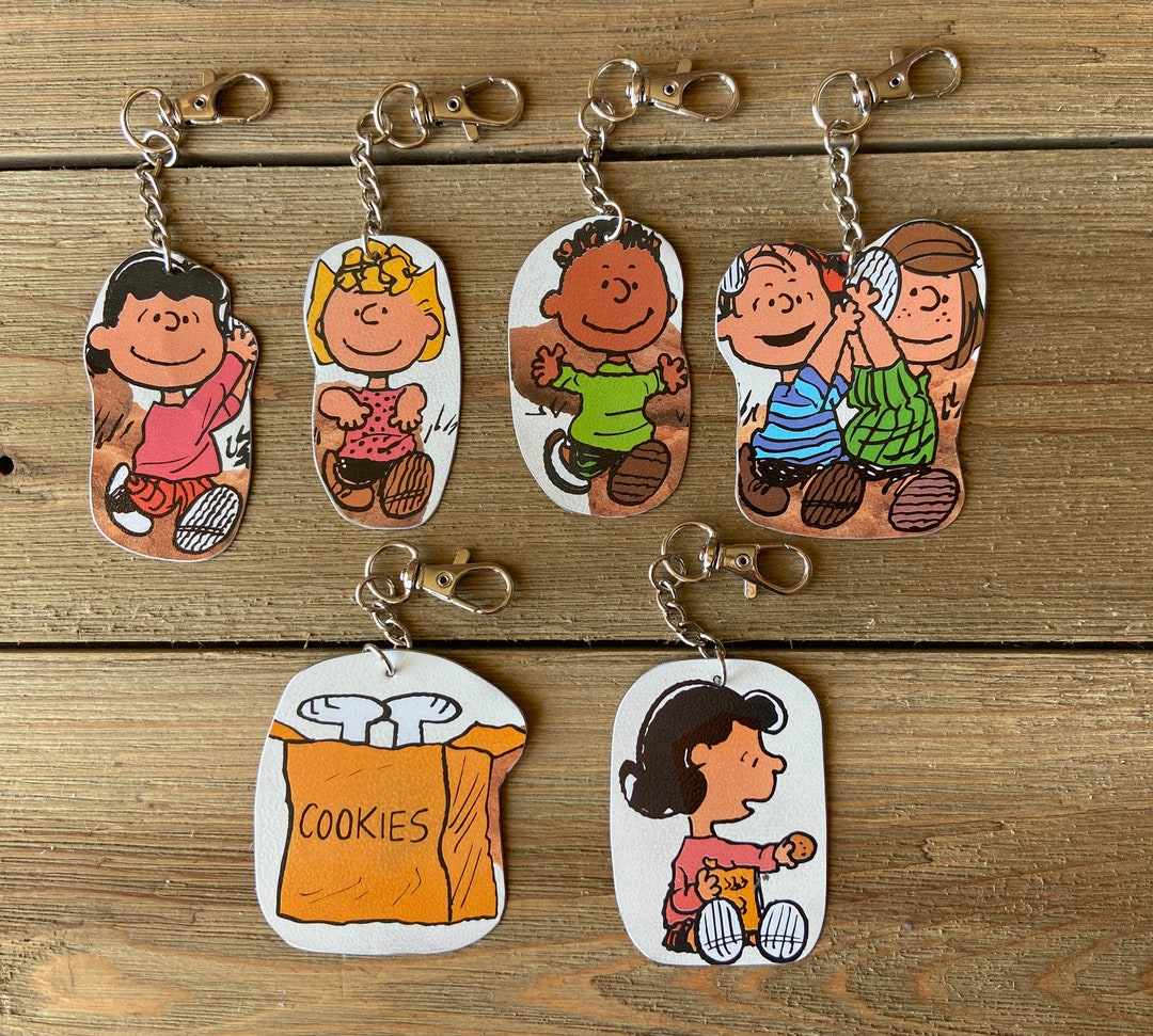 Peanuts Gang Backpack Charms Collector Keychains Lucy Sally Etsy