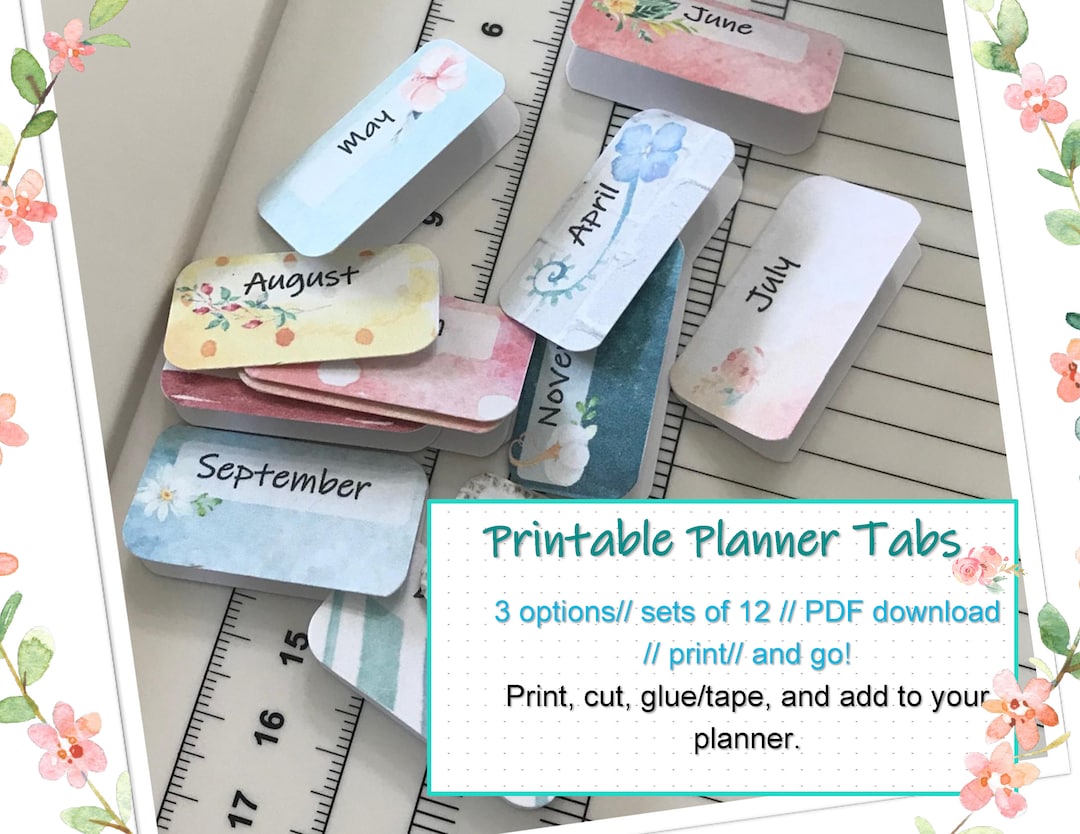 Printable Planner Tabs, Homeschool Adventures Planner Tabs - Etsy