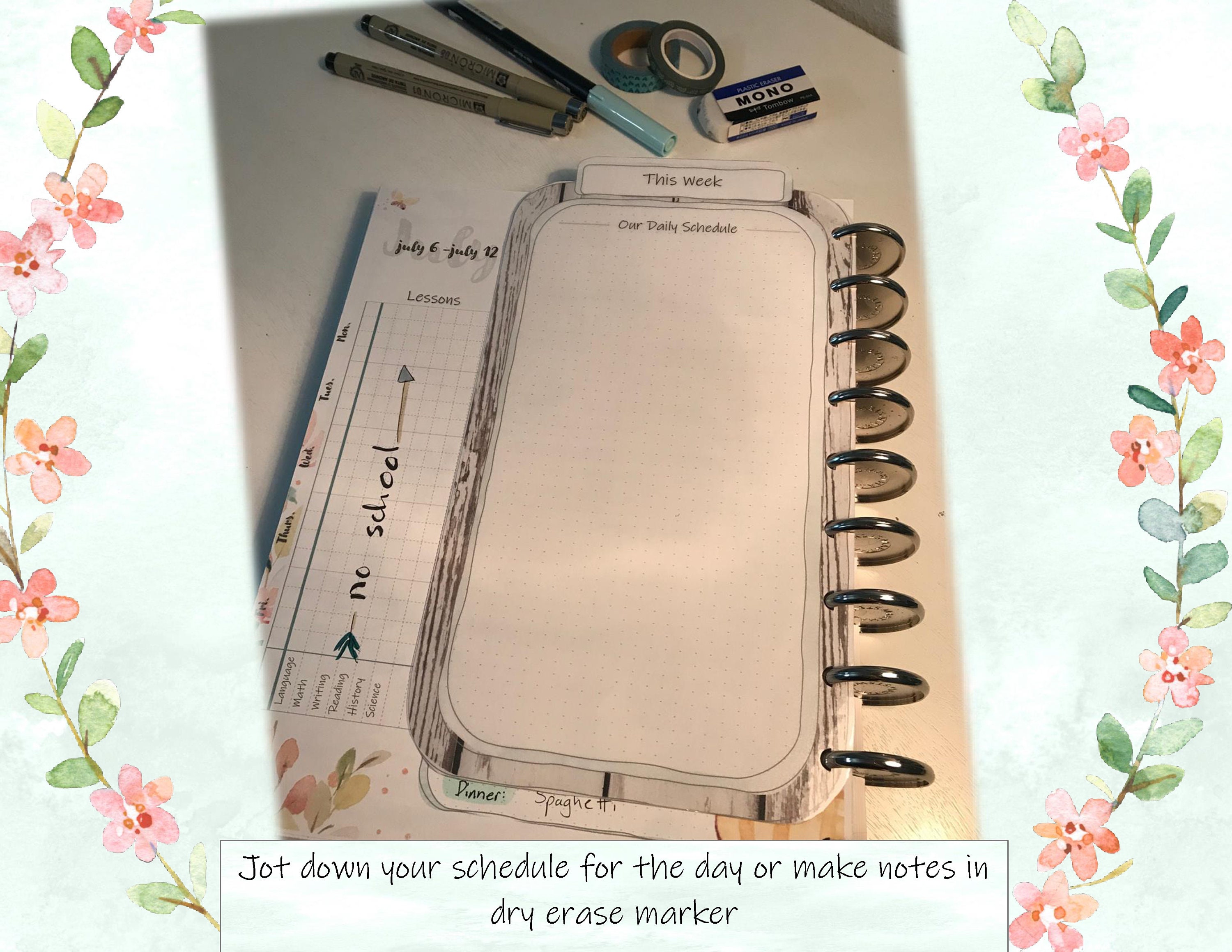 Planner Bookmark Set for your Homeschool Adventures Planner Etsy