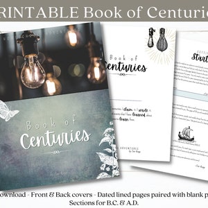 Printable Book of Centuries, Charlotte Mason, Timeline Book for Homeschool