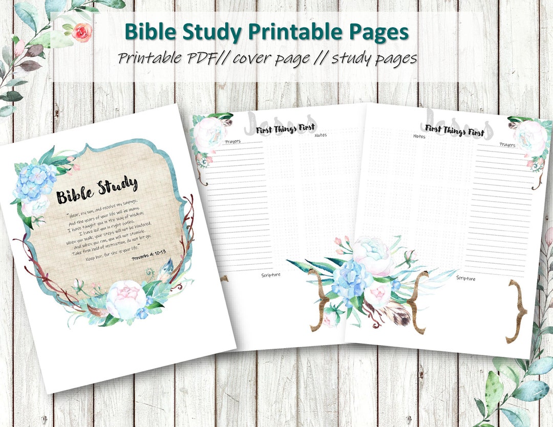 Printable Bible Study Planner: Prayer & Scripture Journal (PDF Download ...