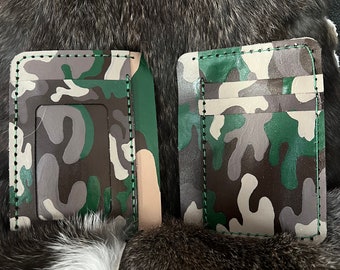 Cartera Hombre Piel Estampado Camuflaje