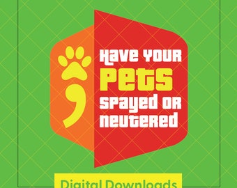 Castre ou esterilize seus animais de estimação - Preço justo - Download digital - Arquivos PNG - SVG - EPS - AI