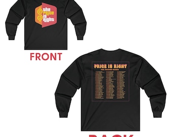 Price is Right Unisex Long Sleeve Tee - Full List of every Pricing Game on the Price is Right