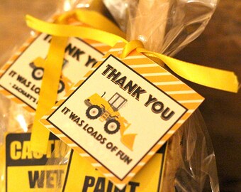 Construction Birthday Party Favor Tag Goodie Bag Tags Thank You DIY idea creative Theme