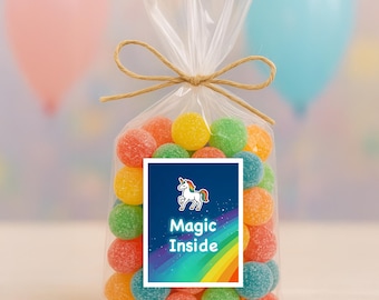 Rainbow Unicorn Party Stickers for Kids | Unicorn Stickers | 8.5 x 11 Party Favors | Unicorn | Custom Party Favors | Unicorn Theme Party