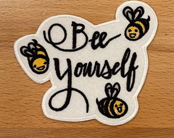 Holographic embroidered patch be kinder to yourself