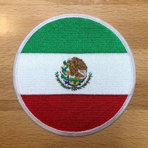 Embroidered Patch Mexico Flag, Embroidered Mexican Patches