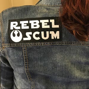 REBEL SCUM Star Wars Patch with Rebel Alliance Crest Iron or Sew on / 4 Styles Large Black/White