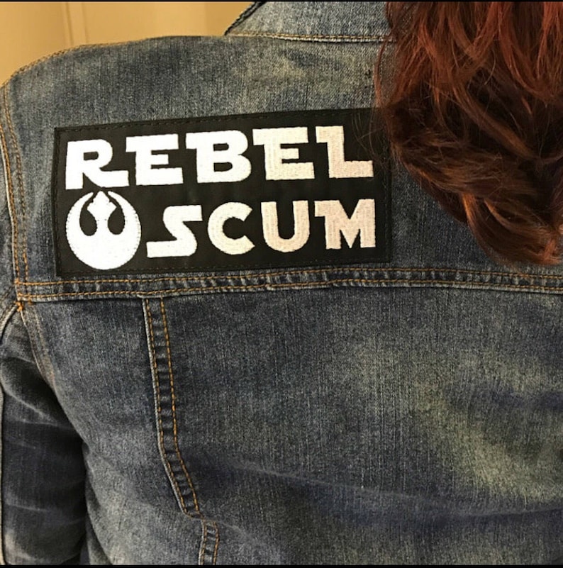 REBEL SCUM Star Wars Patch with Rebel Alliance Crest Iron or Sew on / 4 Styles Large Black/White