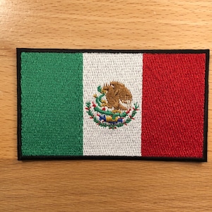 SEW ON Mexico Flag Velcro Patch 3x2 Embroidery Velcro Patch MEXICO