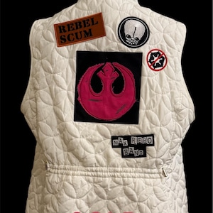 Colete para cosplay da Princesa Leia punk - somente patches para as costas ou colete completo
