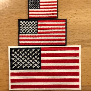 US MADE American Flag Embroidered Patch Multiple Sizes 