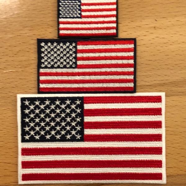 US MADE American Flag Embroidered Patch - Multiple Sizes