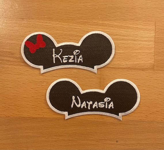Custom Mickey/Minnie Ears Hat Name Patch 3.75”
