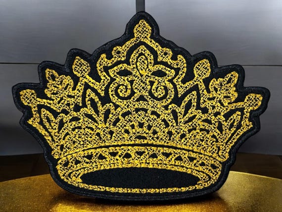 Crown/Princess/Queen Embroidered Patch 4.25" x 3"