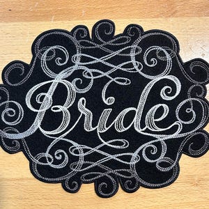 花嫁と花婿の刺繍入りウェディングパッチ -