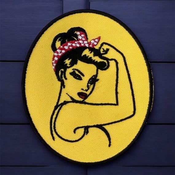 Rosie the Riveter 3.9" Iron On Patch