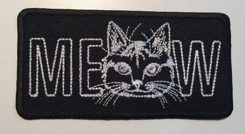 MEOW Cat Patch Badge Iron on or Sew on!