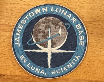Écusson 100 % brodé Jamestown Lunar Base - 3,5 pouces