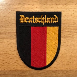 German Deutschland Patch - Iron on or Sew On - 100% Embroidered