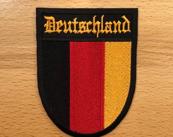 German Deutschland Patch - Iron on or Sew On - 100% Embroidered