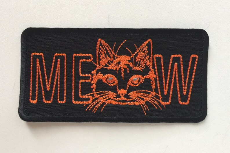 MEOW Cat Patch Badge Iron on or Sew on!