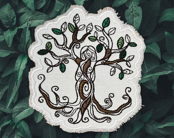 Tree Goddess, Mother Nature Embroidered Felt Patch