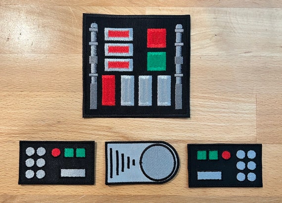 Darth Vader Chest Plate & Belt Patches - Star Wars Iron On/Hook Velcro™