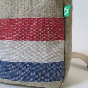 Festival bag/Small bag/waxed canvas/upcycling linen/dutch flag/postbag linen/YKK zipper lockable/outsidepocket/adjustable shoulder strap. image 10