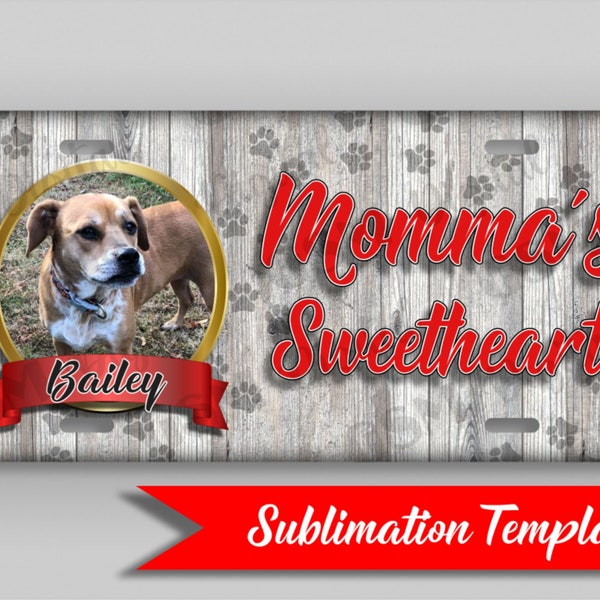 Barnwood Pet design-with photo cutout-License Plate Sublimation Template-Instant Download