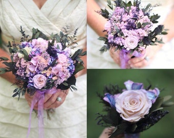 Bouquet | Dried Flower Bouquet | Purple Bouquet | Blush Bouquet | Lavender Bouquet | Boutonnière | Corsage | The Abigail Rae Collection