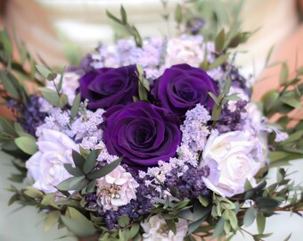 purple bouquet etsy
